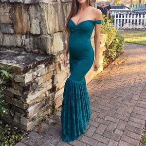 Teal maternity dress